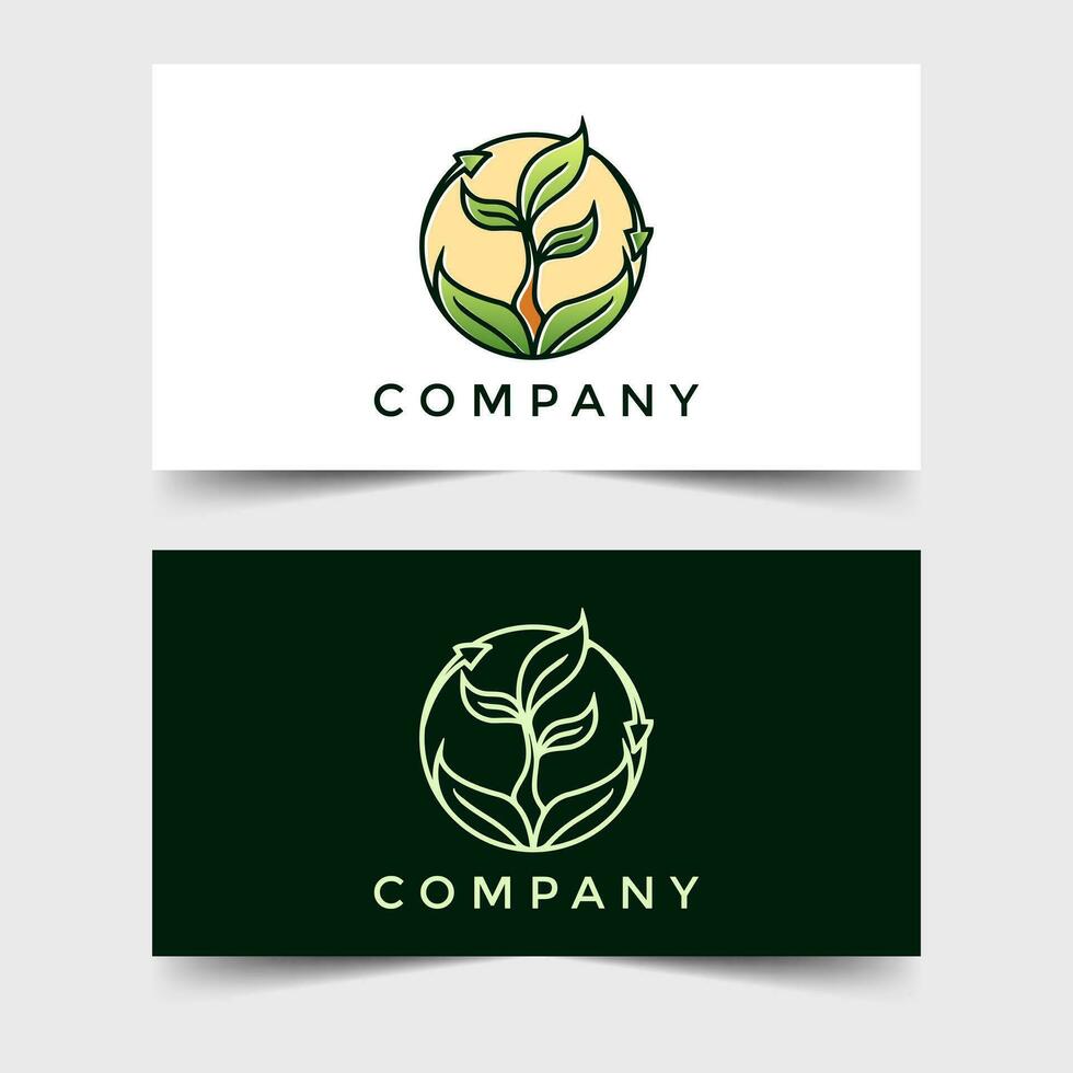 modern natur förnybar logotyp illustration design vektor