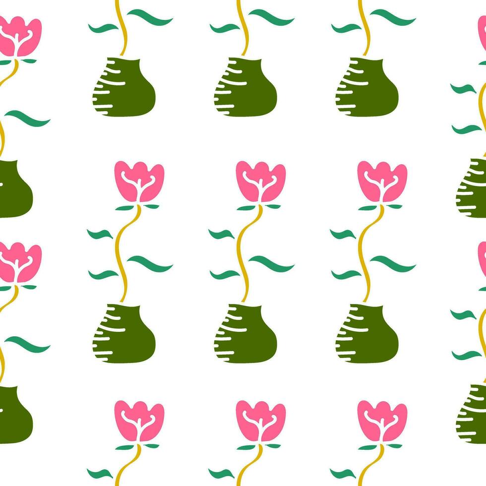 hand dragen sömlös mönster med färgrik blommor vektor design. perfekt för textil- grafik