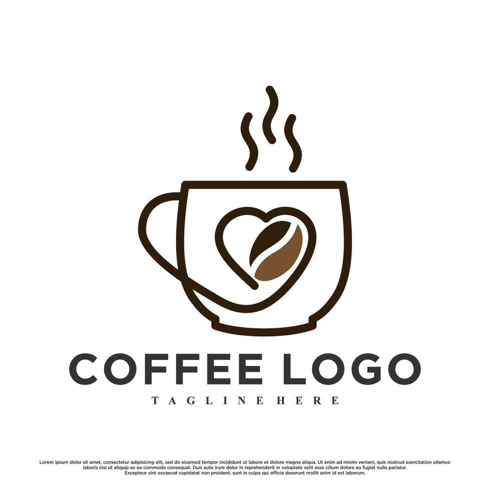 Vektor Kaffee Logo Design zum Cafe oder Restaurant Prämie Vektor