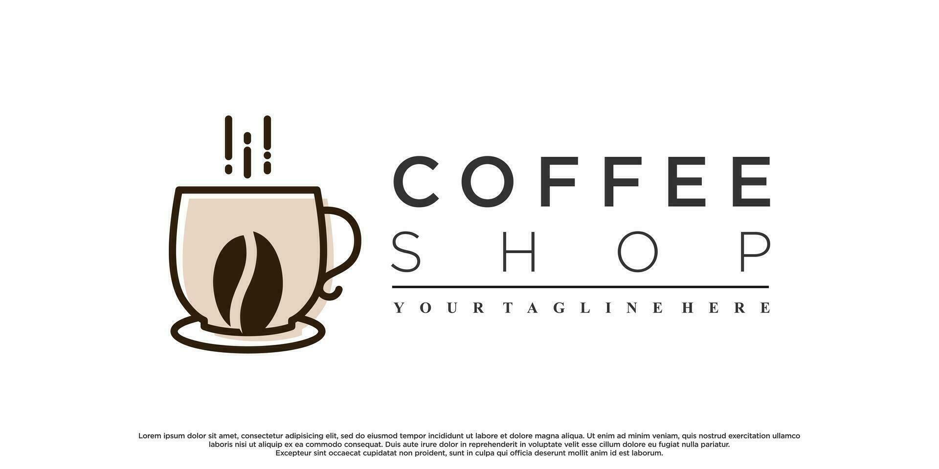 Vektor Kaffee Logo Design zum Cafe oder Restaurant Prämie Vektor