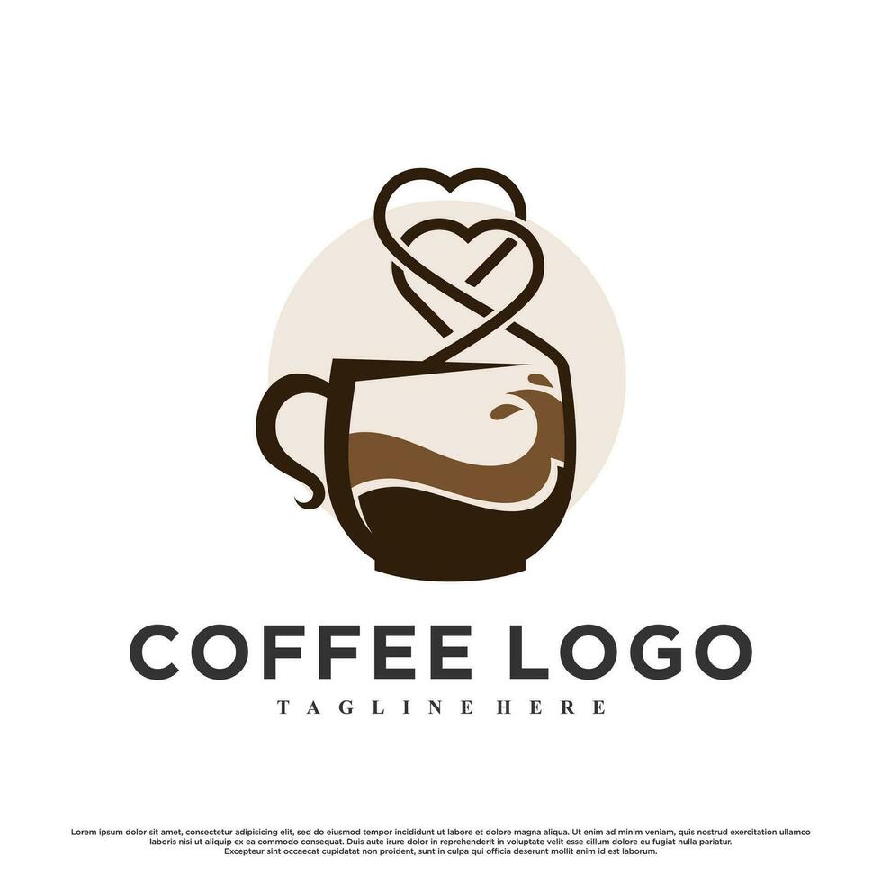 Vektor Kaffee Logo Design zum Cafe oder Restaurant Prämie Vektor