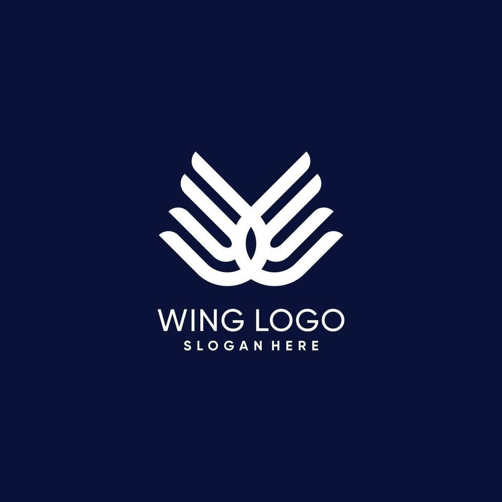 kreativ Flügel Logo Idee mit modern einzigartig Konzept Design vektor
