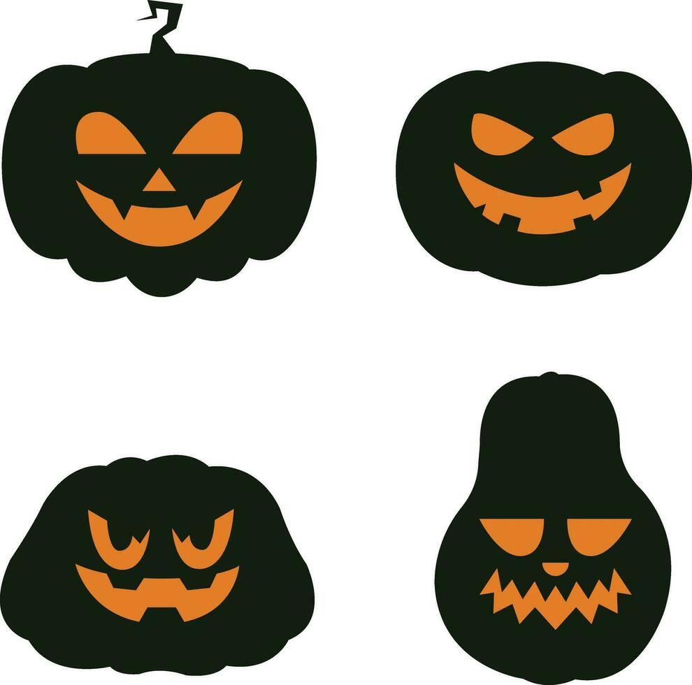 pumpa halloween. isolerat på en vit bakgrund. platt stil vektor illustration. för design dekoration