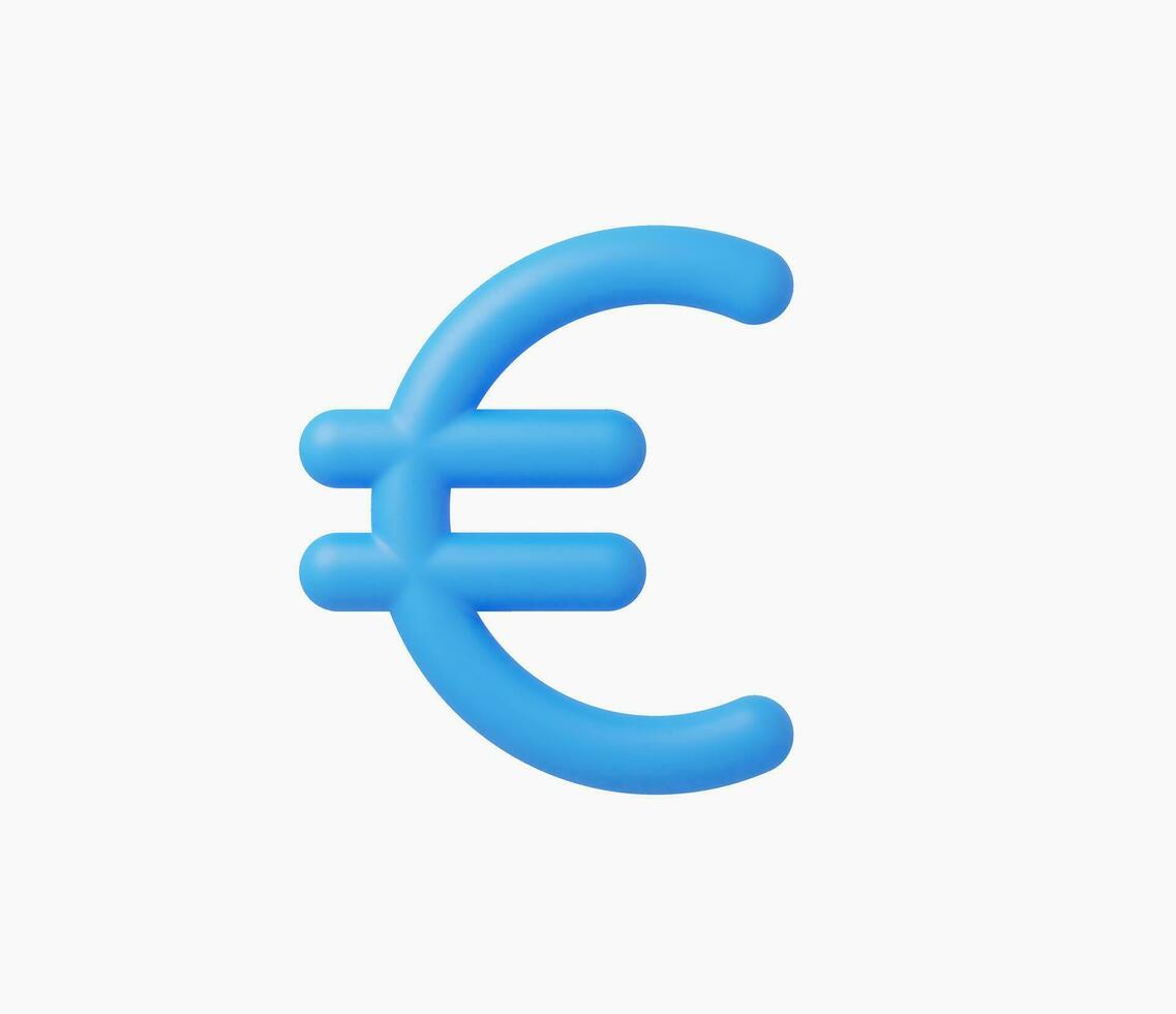 3D-realistische Euro-Geld-Symbol-Vektor-Illustration vektor