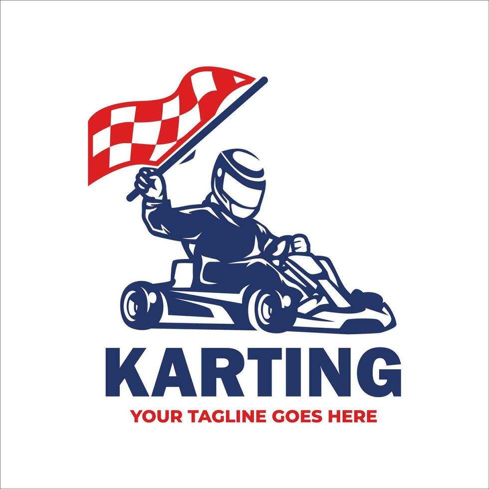 Go-Kart Logo Vorlage. Kart fahren Logo Vektor Illustration.