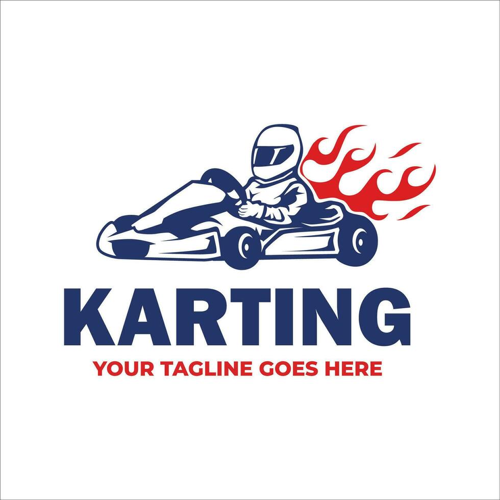 Go-Kart Logo Vorlage. Kart fahren Logo Vektor Illustration.