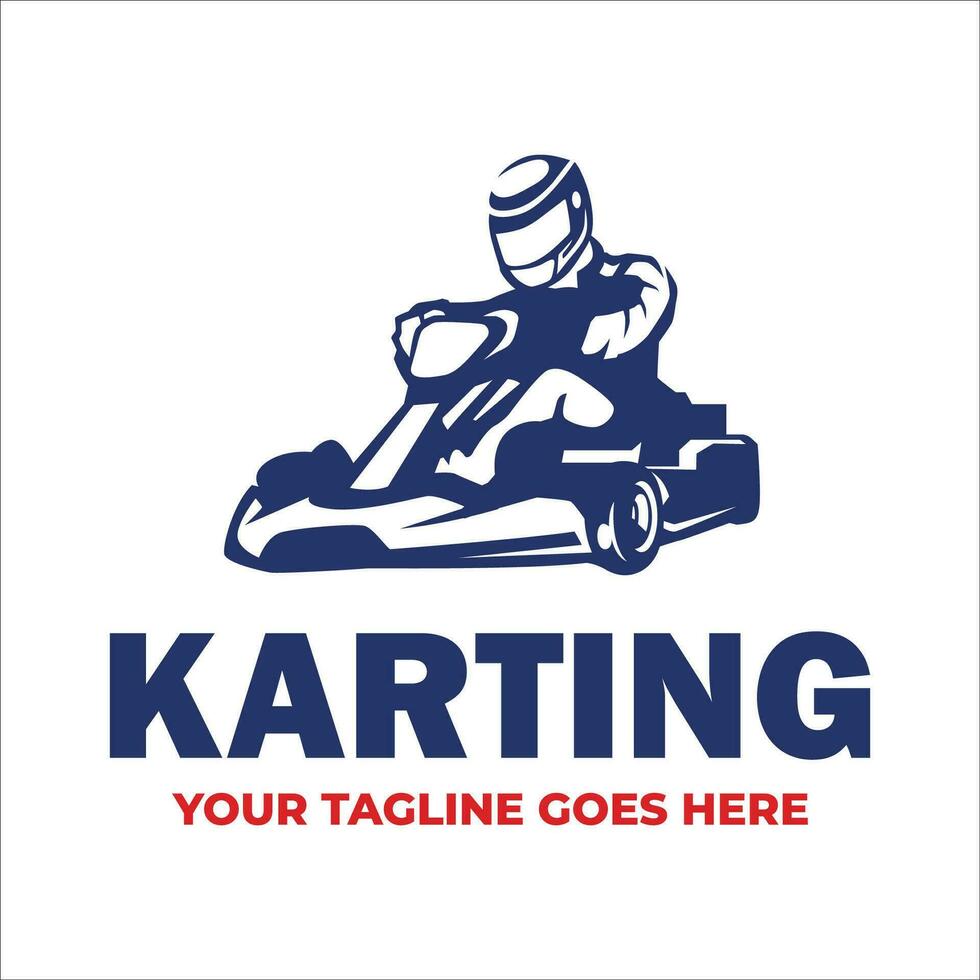 Go-Kart Logo Vorlage. Kart fahren Logo Vektor Illustration.