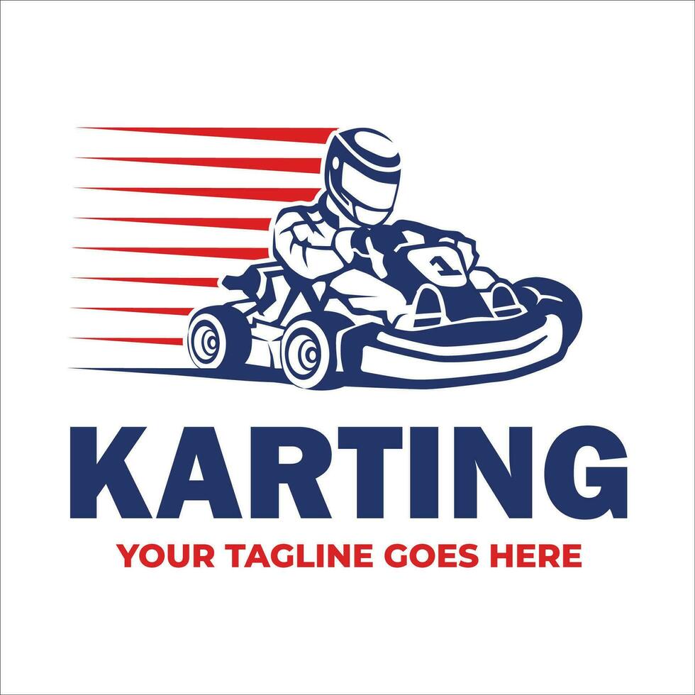 Go-Kart Logo Vorlage. Kart fahren Logo Vektor Illustration.