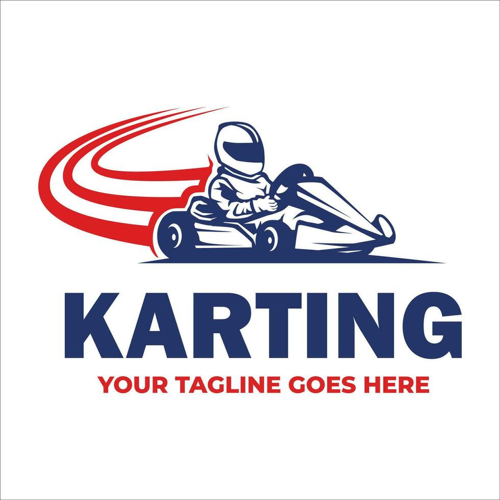 Go-Kart Logo Vorlage. Kart fahren Logo Vektor Illustration.