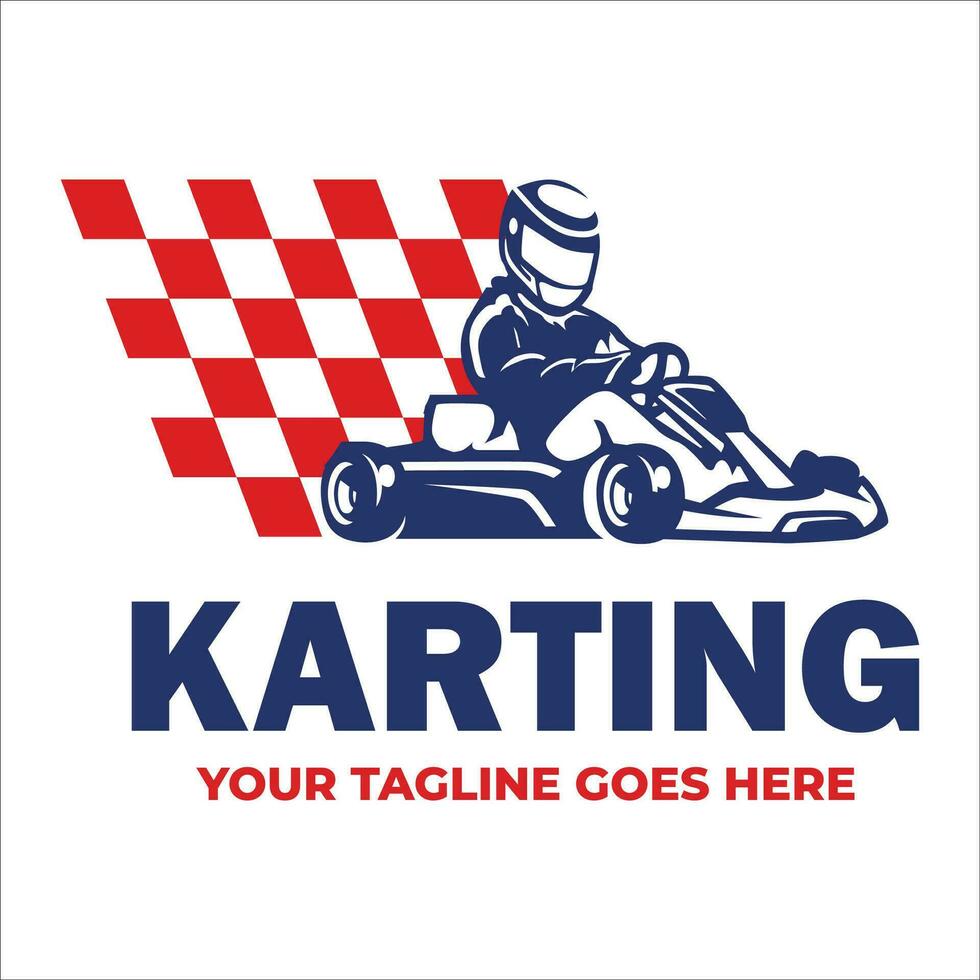 Go-Kart Logo Vorlage. Kart fahren Logo Vektor Illustration.