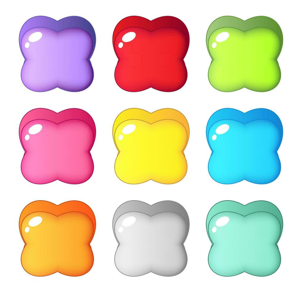 söt färgrik godis form fyra blad. 2d tillgång för användare gränssnitt gui i mobil Ansökan spel. vektor