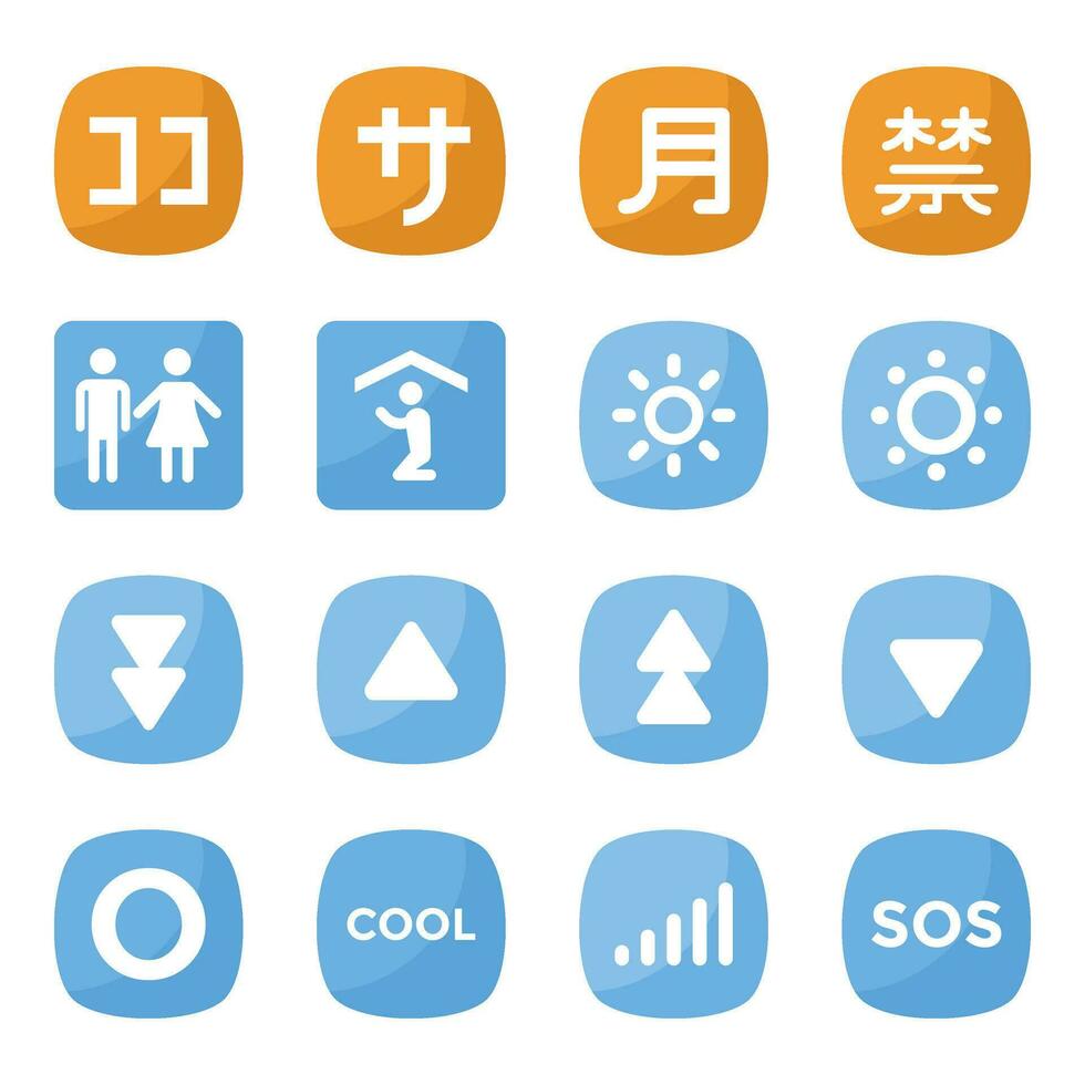 en platt vektor ikoner uppsättning av symboler