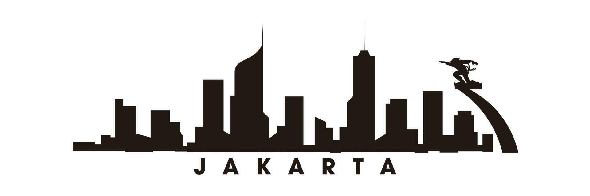Jakarta Skyline und Wahrzeichen Silhouettenvektor vektor