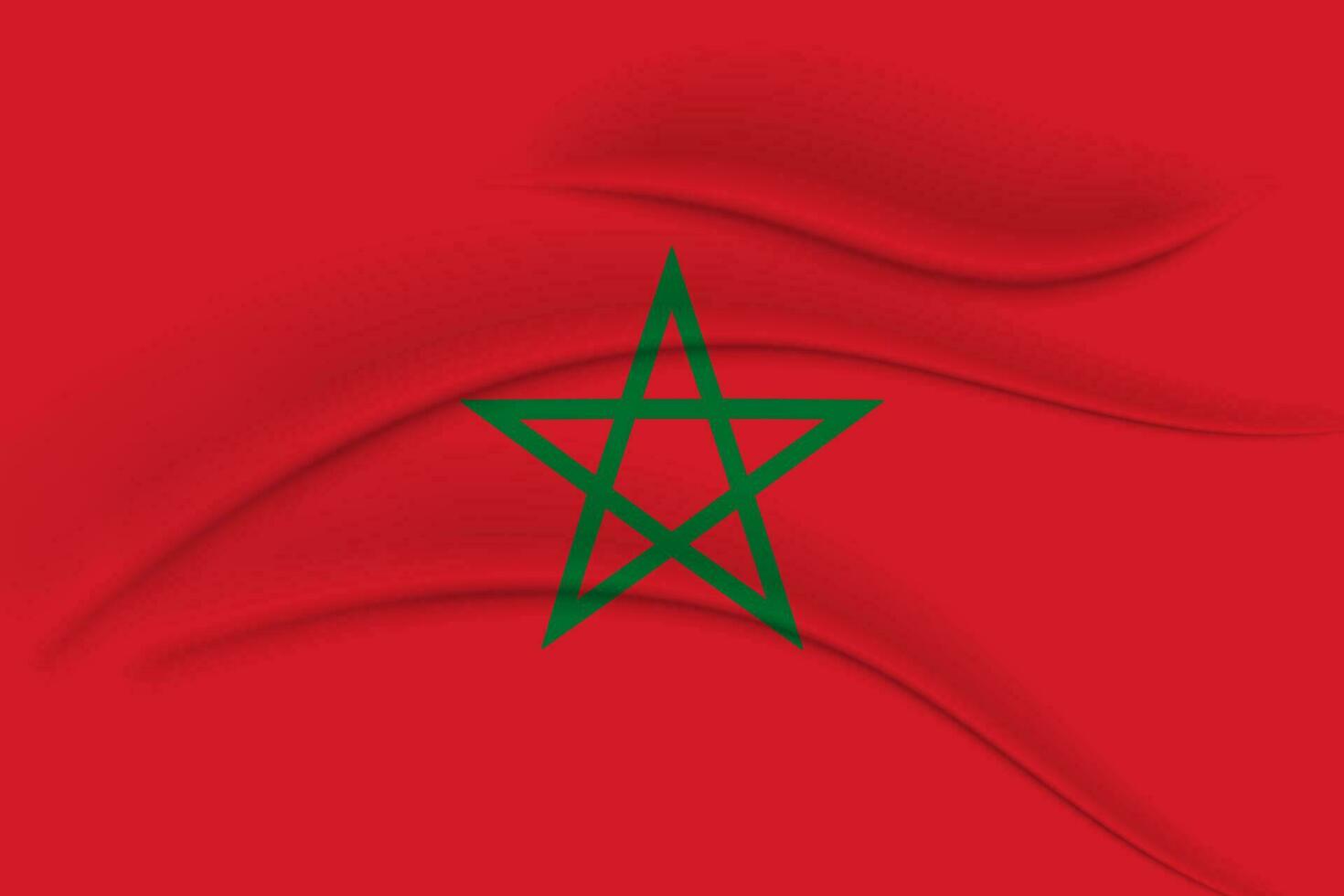 stat flagga av marocko med silke effekt. 3d illustration, vektor. 3d illustration, politisk baner, vektor