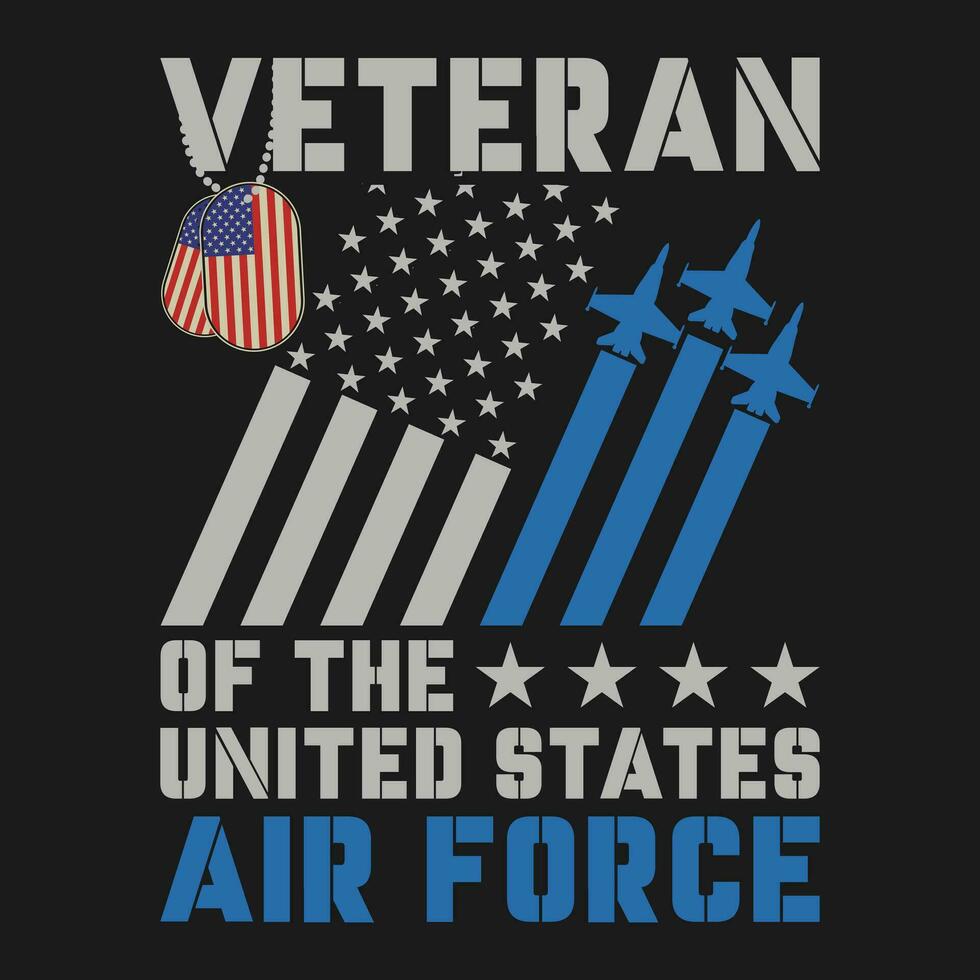 Veteran von das vereinigt Zustände Luft Macht T-Shirt vektor