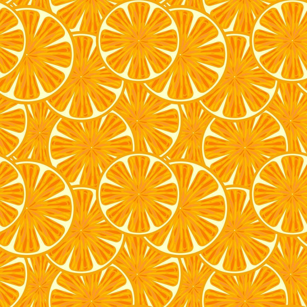 Nahtloses Muster, bunte Orangenscheiben aus nächster Nähe. Druck, Fruchthintergrund, Textil, Tapete vektor