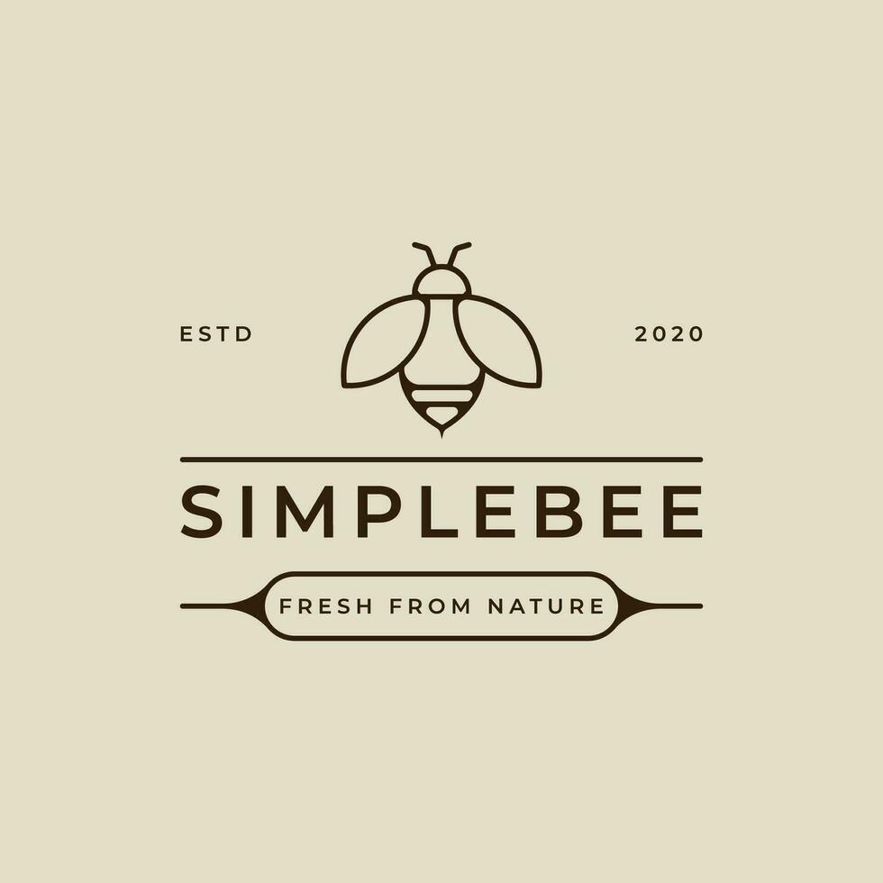 bi logotyp linje konst vektor enkel illustration mall ikon grafisk design. honung bikupa tecken eller symbol för produkt från natur företag