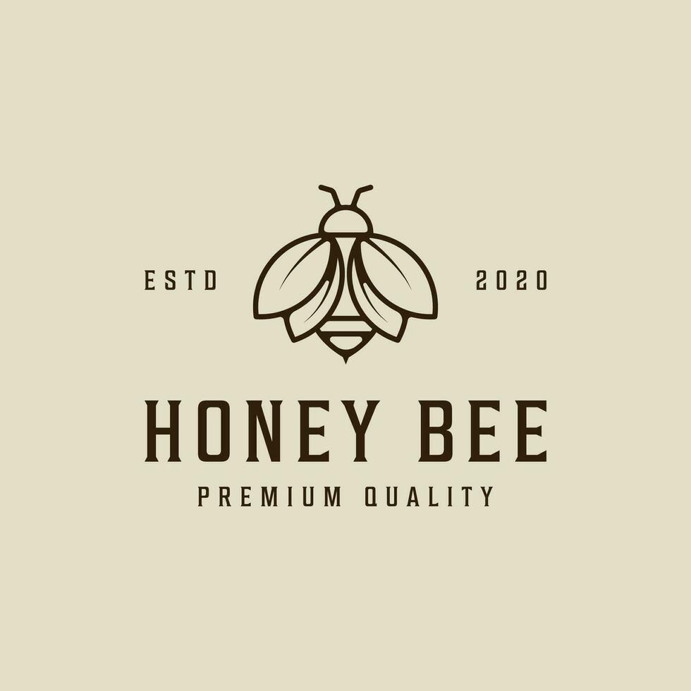 bi logotyp linje konst vektor enkel illustration mall ikon grafisk design. honung bikupa tecken eller symbol för produkt från natur företag