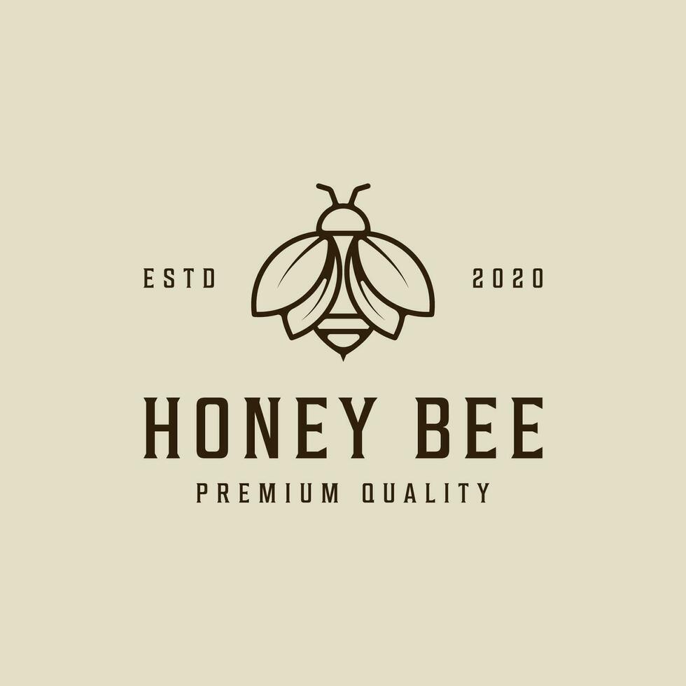 Biene Logo Linie Kunst Vektor einfach Illustration Vorlage Symbol Grafik Design. Honig Bienenstock Zeichen oder Symbol zum Produkt von Natur Geschäft