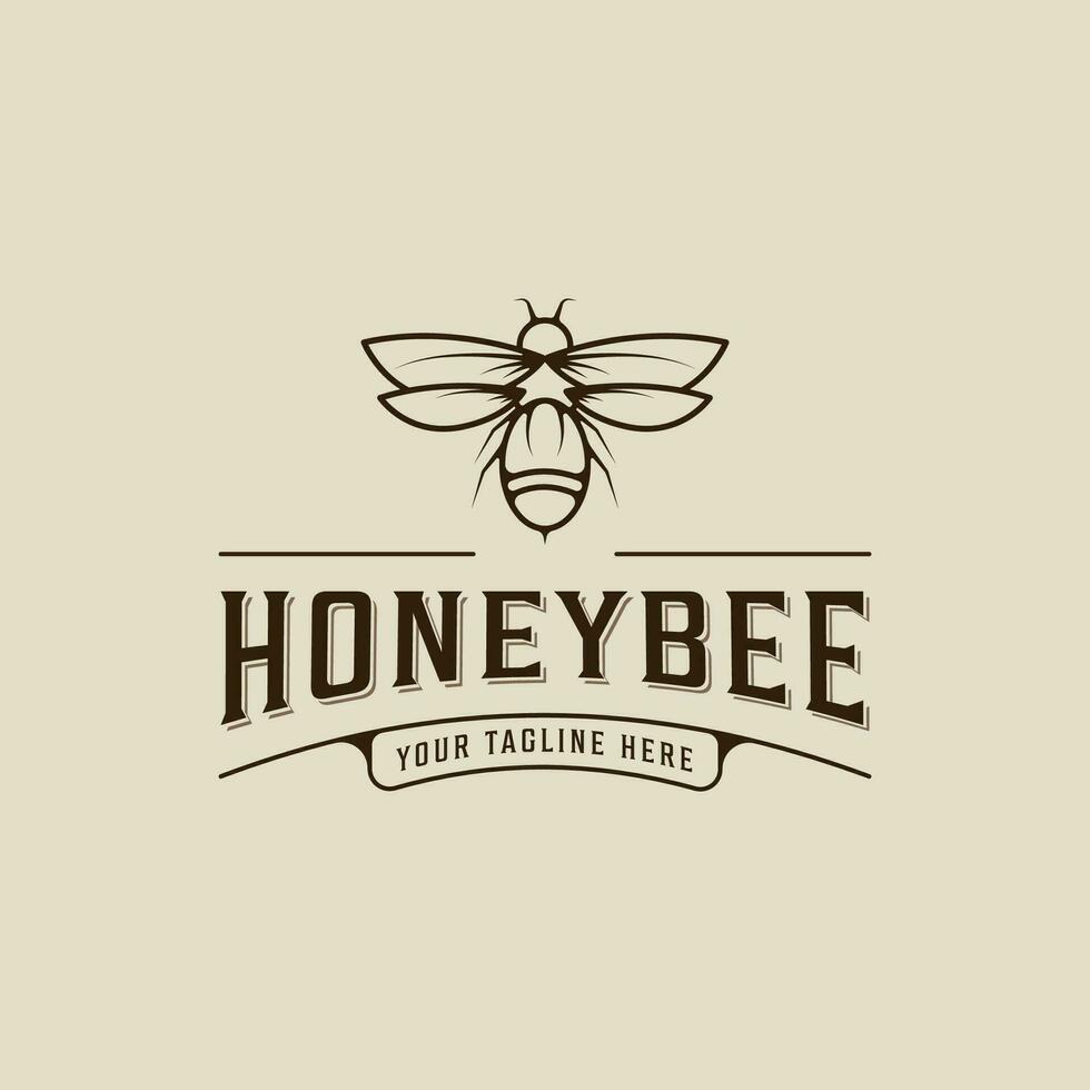 Biene Logo Linie Kunst Vektor einfach Illustration Vorlage Symbol Grafik Design. Honig Bienenstock Zeichen oder Symbol zum Produkt von Natur Geschäft
