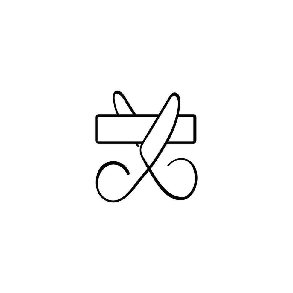 Band Schneiden Linie Stil Symbol Design vektor