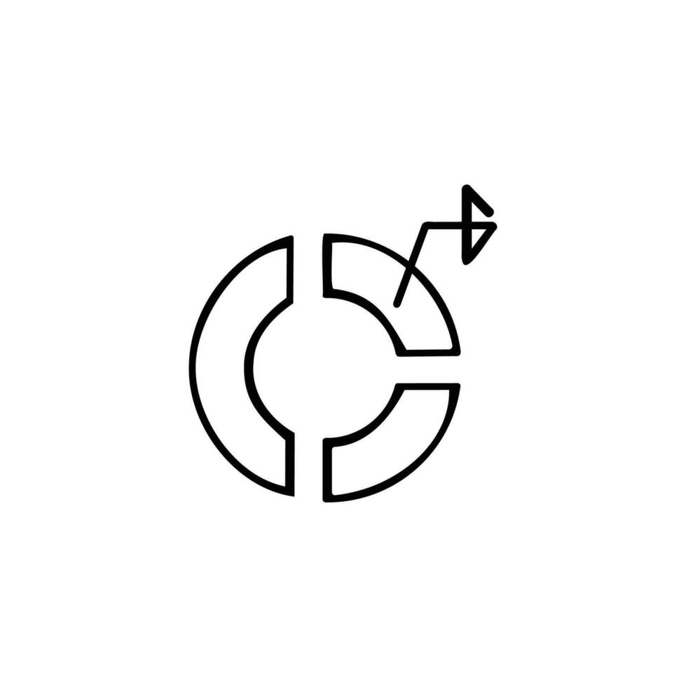 cirkel diagram linje stil ikon design vektor