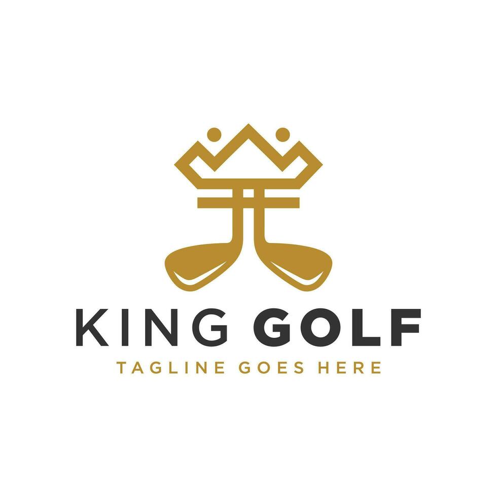 Golf Sport König Logo Design vektor