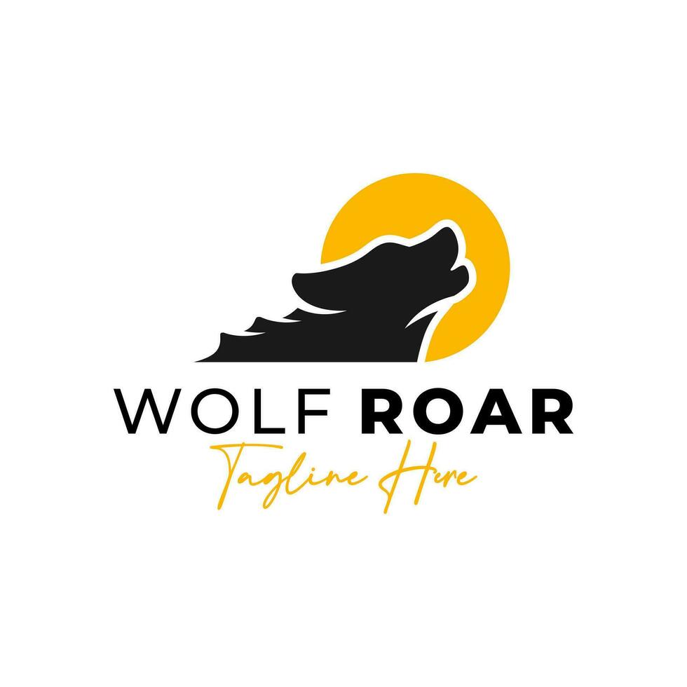 Wald Wolf brüllen Logo Design vektor