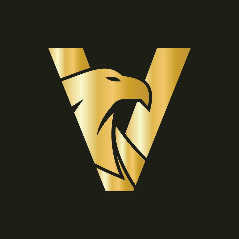 Brief v Adler Logo Design. Transport Symbol Vektor Vorlage