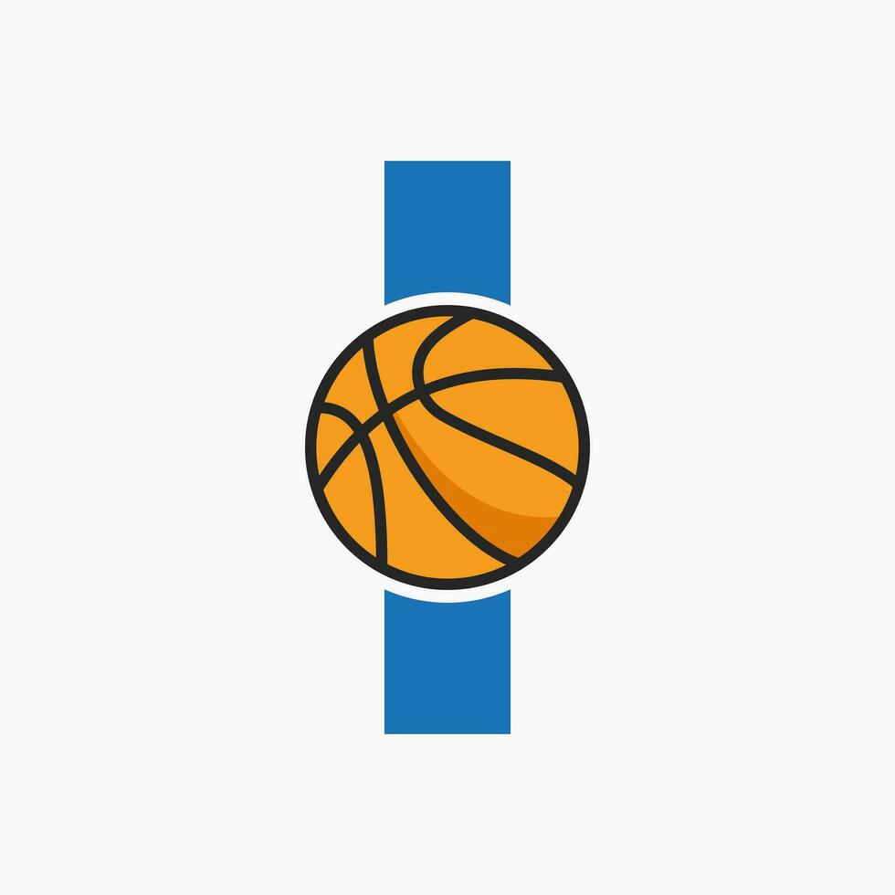 Basketball Logo auf Brief ich Konzept. Korb Verein Symbol Vektor Vorlage