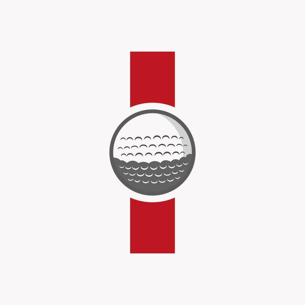 Golf Logo auf Brief ich. Initiale Eishockey Sport Akademie Zeichen, Verein Symbol vektor
