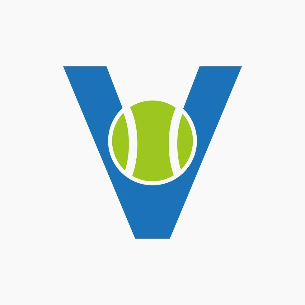 Tennis Logo auf Brief v. Tennis Sport Akademie, Verein Logo Zeichen vektor