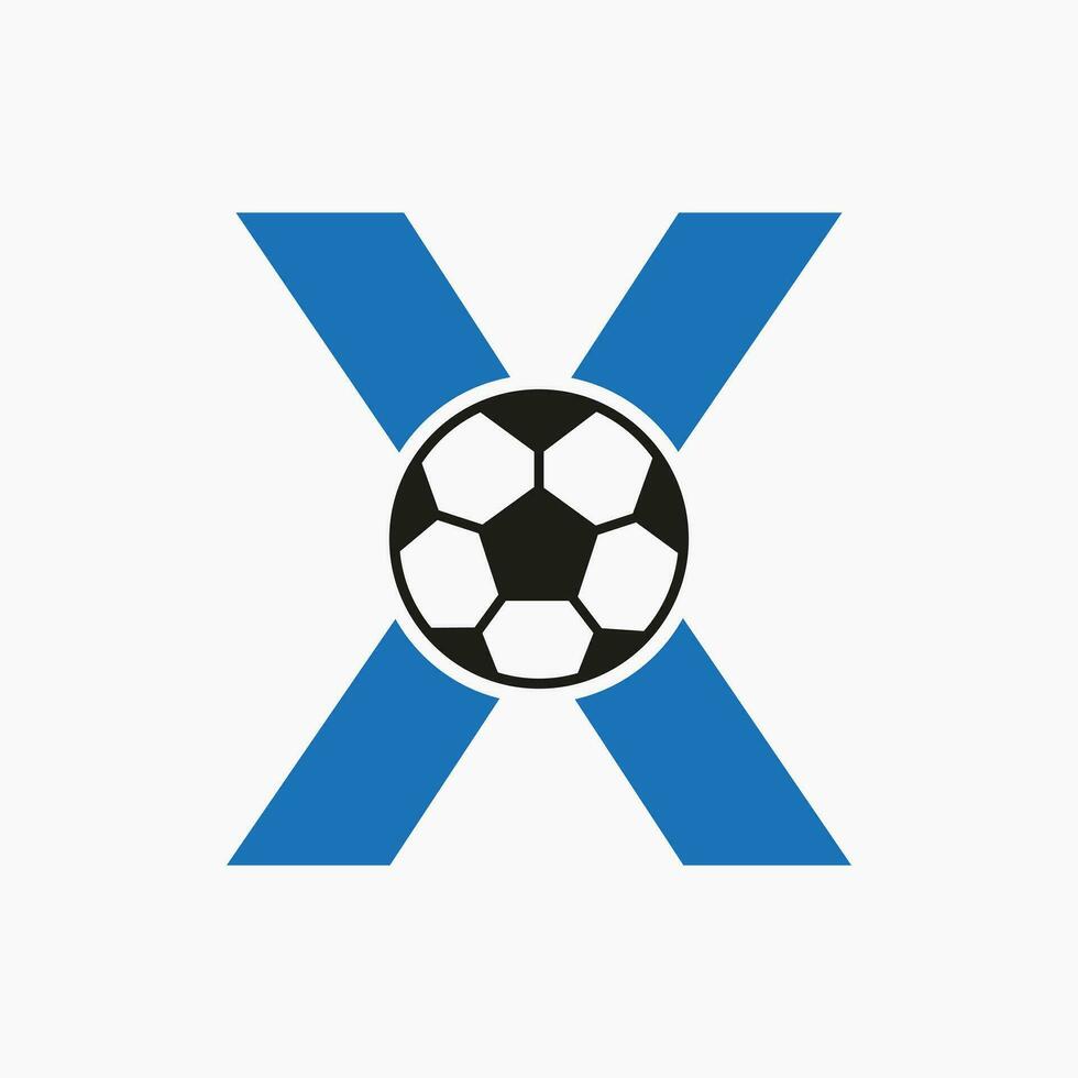 Initiale Brief x Fußball Logo. Fußball Logo Design Vektor Vorlage