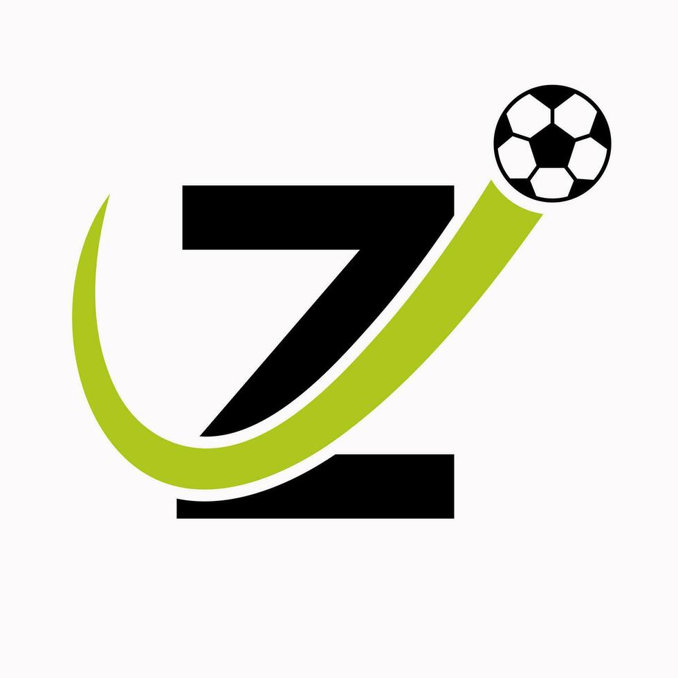 Initiale Brief z Fußball Logo. Fußball Logo Konzept mit ziehen um Fußball Symbol vektor