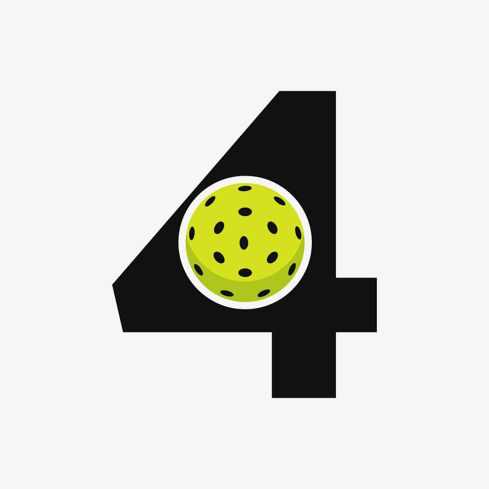 Pickleball Logo auf Brief 4 Vektor Vorlage. Essiggurke Ball Logo