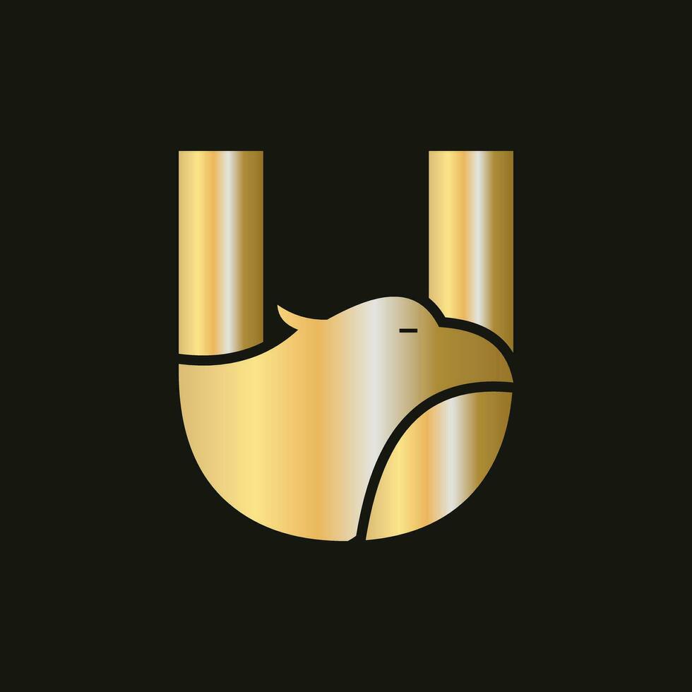 brev u Örn logotyp design. transport symbol vektor mall