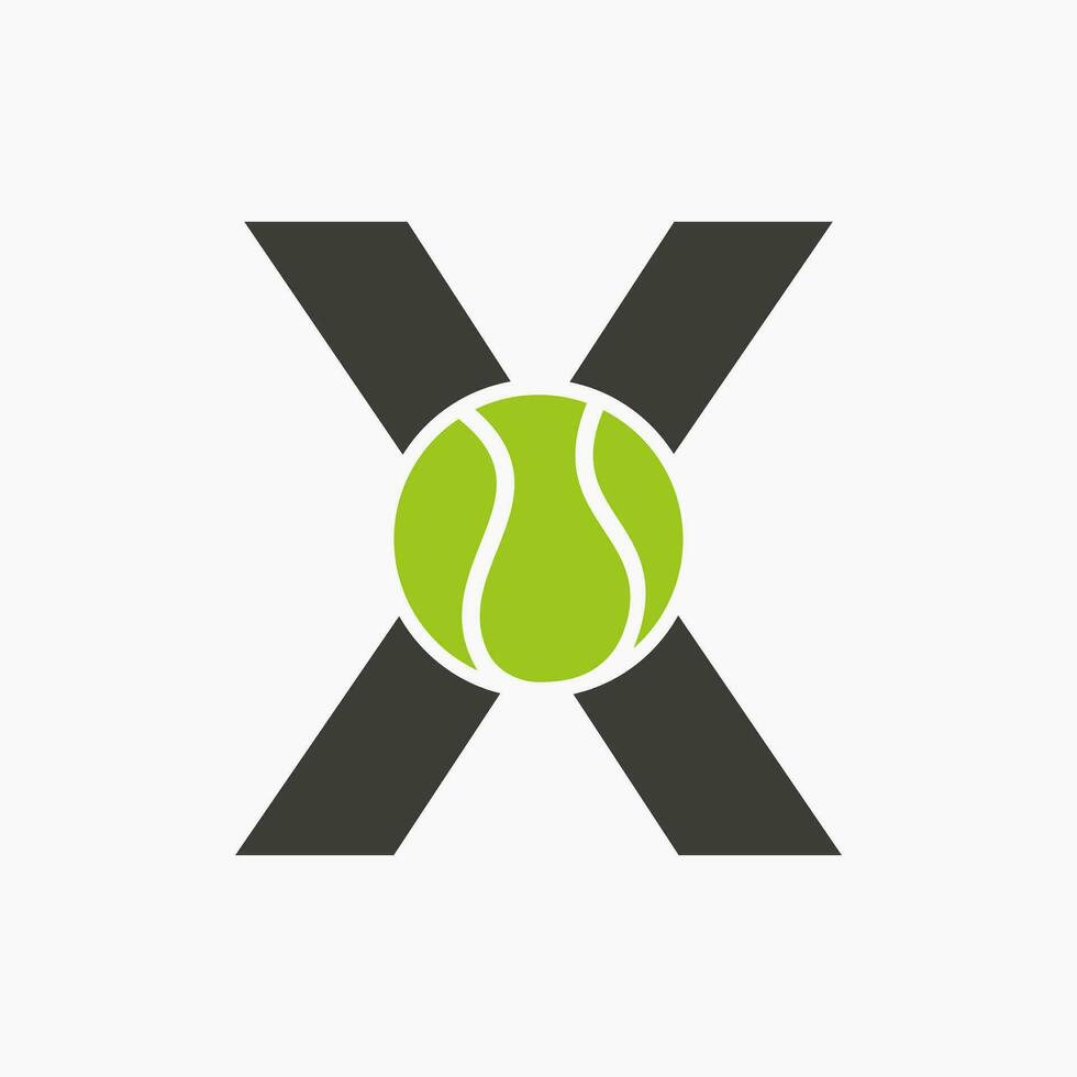 Tennis Logo auf Brief x. Tennis Sport Akademie, Verein Logo Zeichen vektor