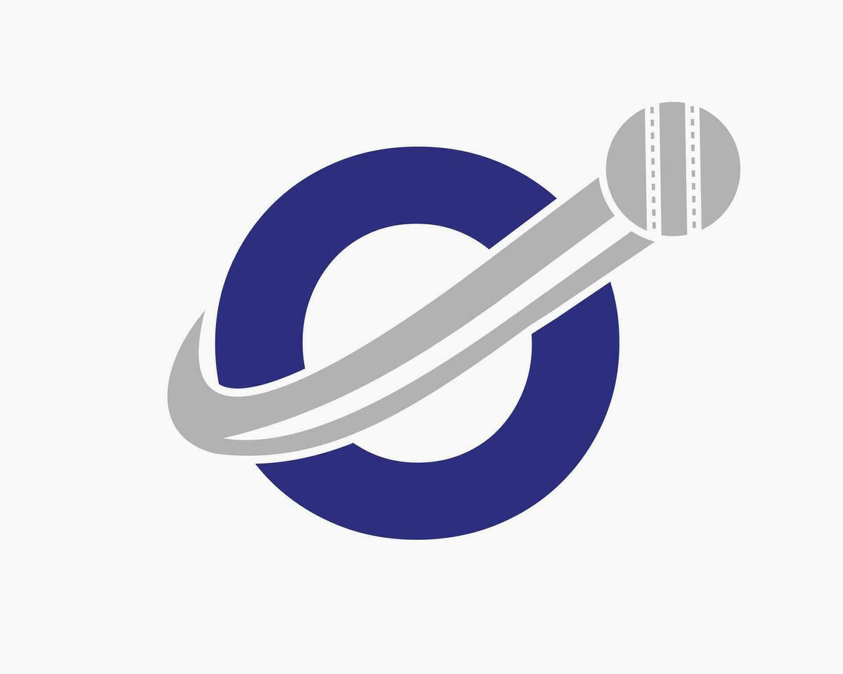 Initiale Brief Ö Kricket Logo Konzept mit ziehen um Ball Symbol zum Kricket Verein Symbol. Cricketspieler Zeichen vektor