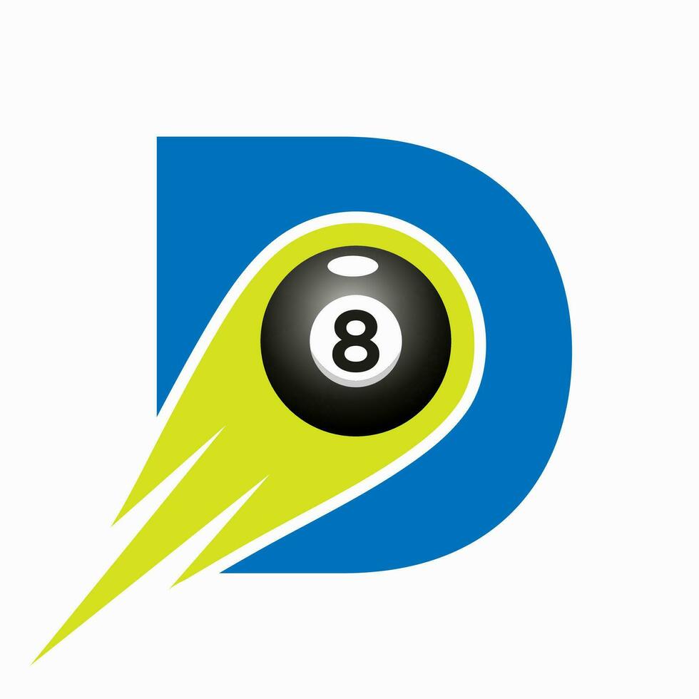 Brief d Billard- Sport Mannschaft Verein Logo. 8 Ball Schwimmbad Logo Design Vorlage vektor