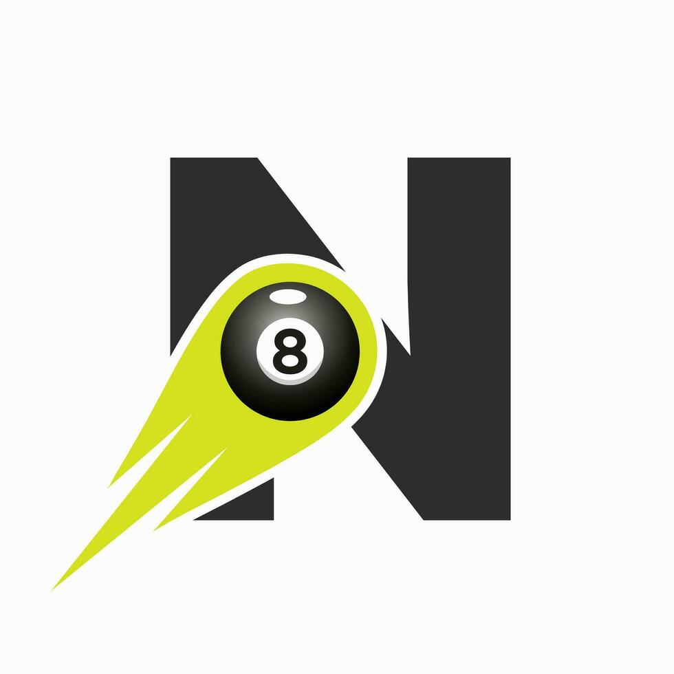 Brief n Billard- Sport Mannschaft Verein Logo. 8 Ball Schwimmbad Logo Design Vorlage vektor