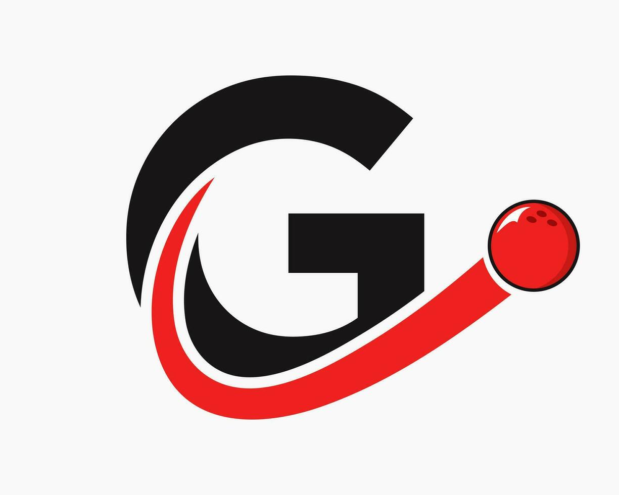 brev g bowling logotyp. bowling boll symbol med rör på sig boll ikon vektor