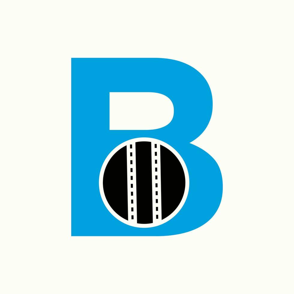 cricket logotyp på brev b begrepp. cricket klubb symbol vektor