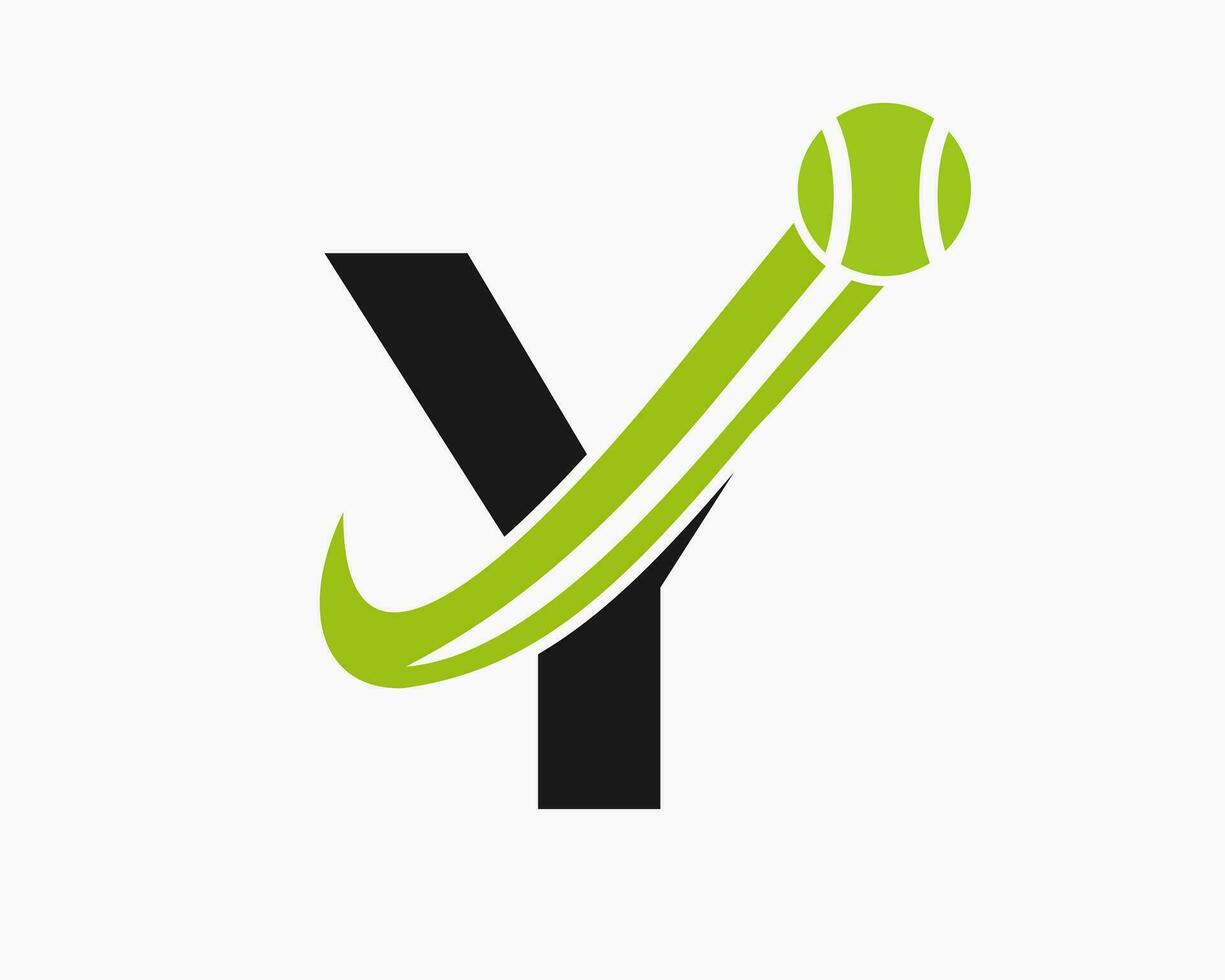 brev y tennis klubb logotyp design mall. tennis sport akademi, klubb logotyp vektor