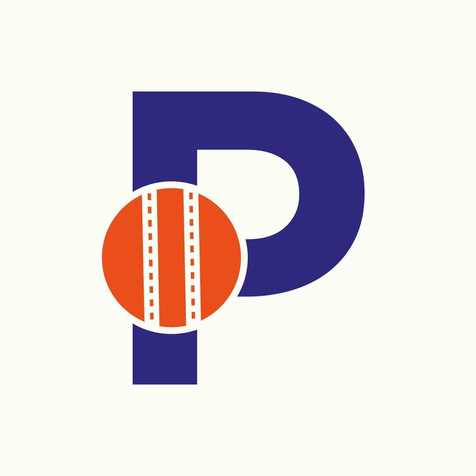 Kricket Logo auf Brief p Konzept. Kricket Verein Symbol vektor