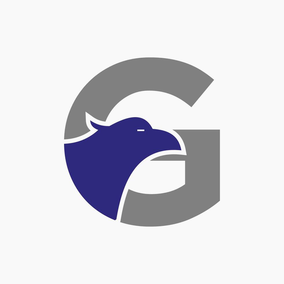 Brief G Adler Logo Design. Transport Symbol Vektor Vorlage
