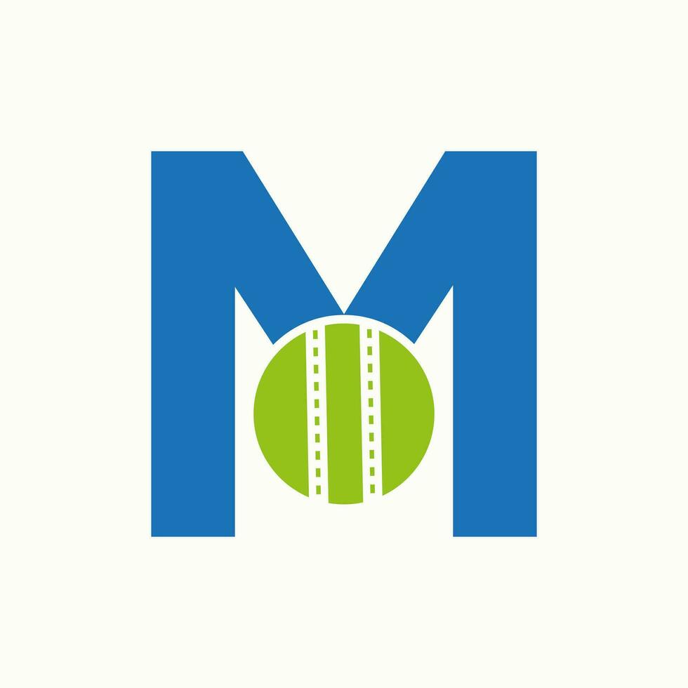 cricket logotyp på brev m begrepp. cricket klubb symbol vektor