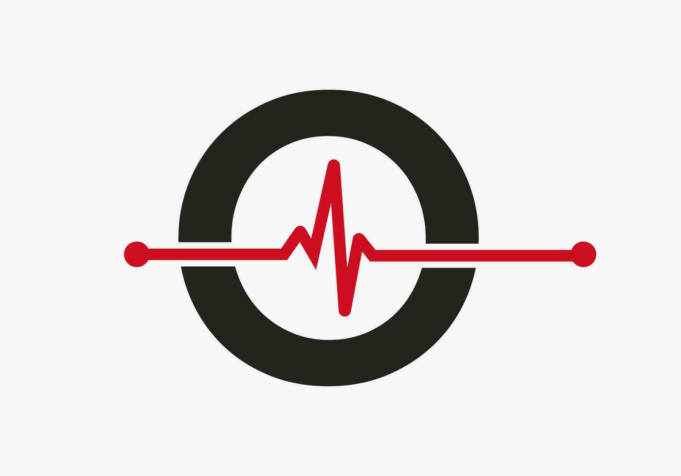 brev o hjärtslag logotyp för medicinsk eller hälsa symbol. medicinsk logotyp mall design vektor