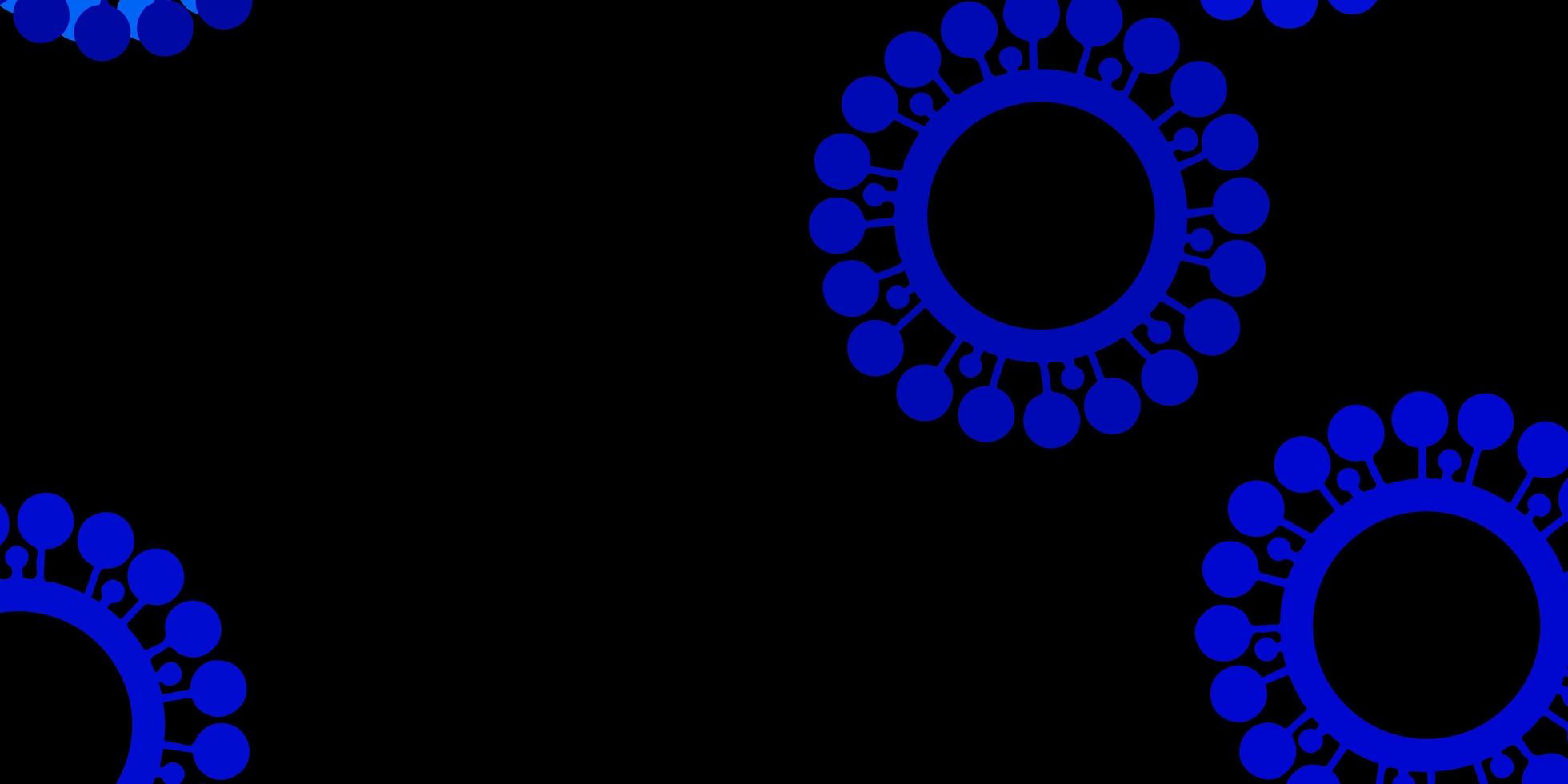 dunkelblaues Vektormuster mit Coronavirus-Elementen vektor