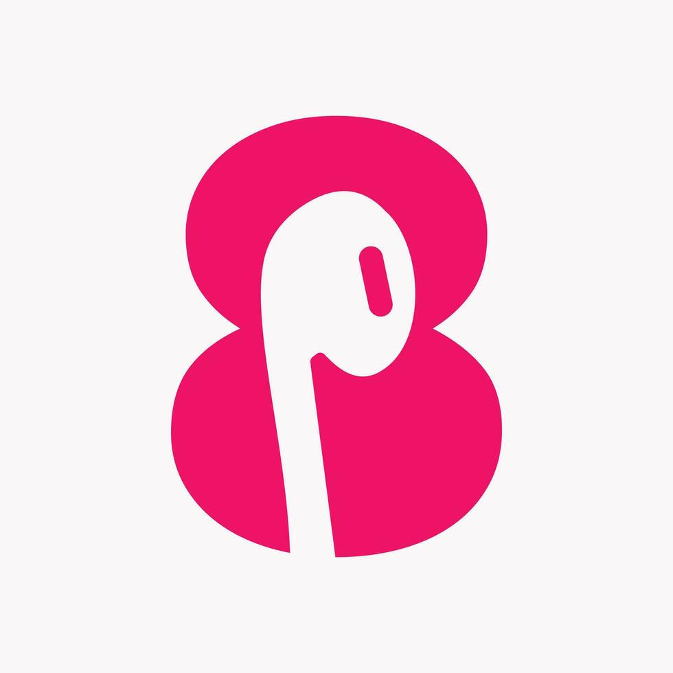 Brief 8 Musik- Logo Konzept mit Kopfhörer Symbol Vektor Vorlage