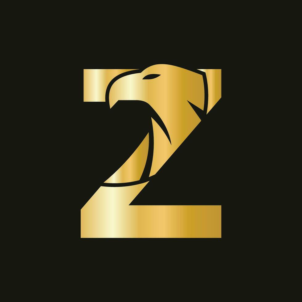 Brief z Adler Logo Design. Transport Symbol Vektor Vorlage